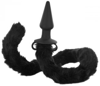 Bad Kitty Silicone Cat Tail Anal Plug - Black