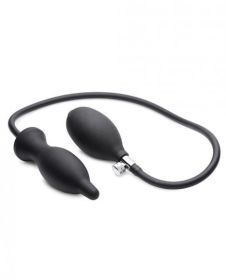 Dark Inflator Inflatable Silicone Anal Plug - Black