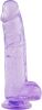 Crystal Realistic Giant Dildo with Strong Suction Cup- Curved Shaft and Balls 9 in