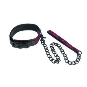 Scandal Collar With Leash O/S - Red/Black