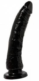 Basix Rubber Slim Dong With Suction Cup 7 in - Black