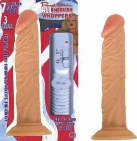 All American Whopper 7 inches Vibrating Dildo - Beige