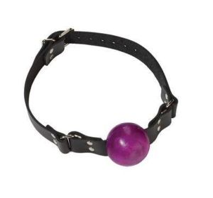 Small Ball Gag With Buckle 1.5 Inch - Purple