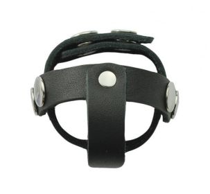 T Style Ball Divider Leather Snap Closure - Black
