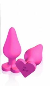 Naughty Candy Hearts Butt Plug - Pink