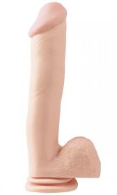 Basix Rubber Works Dildo with Suction Cup 12 inch - Beige
