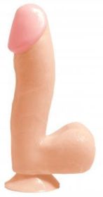 Basix Rubber Works Dong With Suction Cup 6.5 in - Beige
