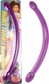 Double Trouble Slender Bender 17 inches Dildo - Purple