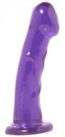 Basix Rubber Works Dildo with Suction Cup 6.5 in - Purple