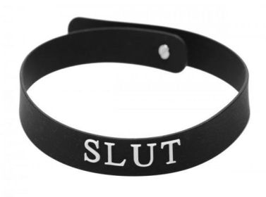 Slut Silicone Collar Black - O/S