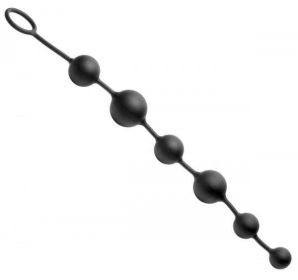 Serpent 6 Silicone Beads Of Pleasure - Black
