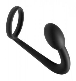 Explorer Cock Ring Prostate Plug - Black