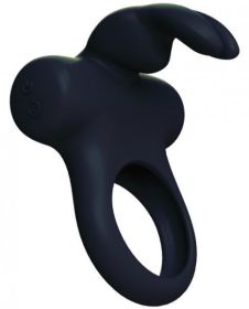 Frisky Bunny Vibrating Ring - Black