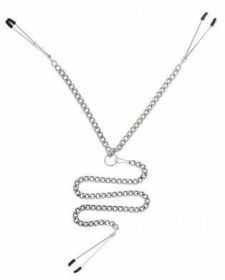 Y Style Adjustable Tweezer Nipple Clamps With Clit Clamp - Silver