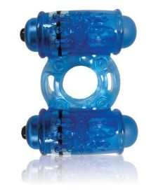 O Wow Double Wammy Vibrating Ring - Blue