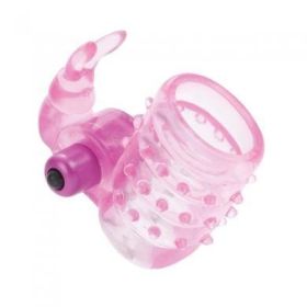 Basic Essentials Stretchy Bunny Enhancer Vibrating - Pink