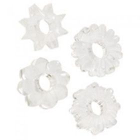 Basic Essentials 4 Pack Rings - Clear
