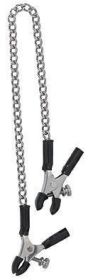 Adjustable Micro Plier Nipple Clamps With Link Chain - Silver