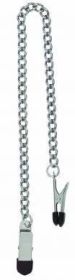 Endurance Broad Tip Nipple Clamps With Link Chain - Silver