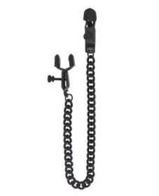 Adjustable Open Wide Clamps With Chain - Black