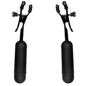 Adjustable Cordless Vibrating Nipple Clamp - Black