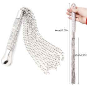 Bdsm Metal Chains Whip Flogger for Spanking - Silver