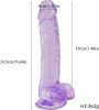 Crystal Realistic Giant Dildo with Strong Suction Cup- Curved Shaft and Balls 9 in