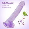 Crystal Realistic Giant Dildo with Strong Suction Cup- Curved Shaft and Balls 9 in