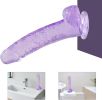Crystal Realistic Giant Dildo with Strong Suction Cup- Curved Shaft and Balls 9 in