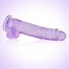 Crystal Realistic Giant Dildo with Strong Suction Cup- Curved Shaft and Balls 9 in